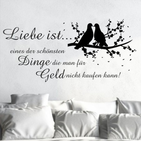 Wandaufkleber Wandtattoo Aufkleber Wand Liebe ist.. Endlosschleife Wunschnamen Ehepartner Verliebte Sprüche Familie Worte Herz
