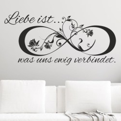 Wandaufkleber Wandtattoo Aufkleber Wand Liebe ist.. Endlosschleife Wunschnamen Ehepartner Verliebte Sprüche Familie Worte Herz