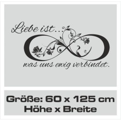 Wandaufkleber Wandtattoo Aufkleber Wand Liebe ist.. Endlosschleife Wunschnamen Ehepartner Verliebte Sprüche Familie Worte Herz