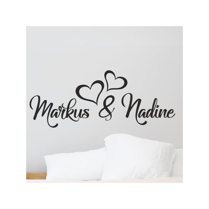 Wandaufkleber Wandtattoo Aufkleber Wand Liebe ist.. Endlosschleife Wunschnamen Ehepartner Verliebte Sprüche Familie Worte Herz
