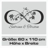 Wandaufkleber Wandtattoo Aufkleber Wand Liebe ist.. Endlosschleife Wunschnamen Ehepartner Verliebte Sprüche Familie Worte Herz