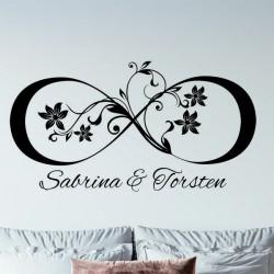 Wandaufkleber Wandtattoo Aufkleber Wand Liebe ist.. Endlosschleife Wunschnamen Ehepartner Verliebte Sprüche Familie Worte Herz