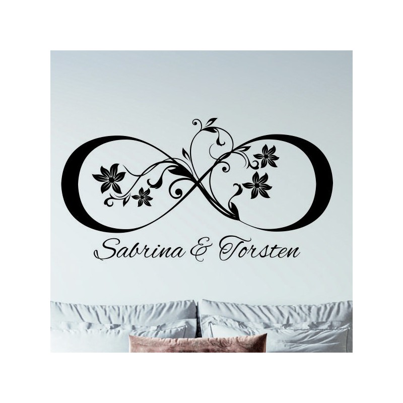 Wandaufkleber Wandtattoo Aufkleber Wand Liebe ist.. Endlosschleife Wunschnamen Ehepartner Verliebte Sprüche Familie Worte Herz