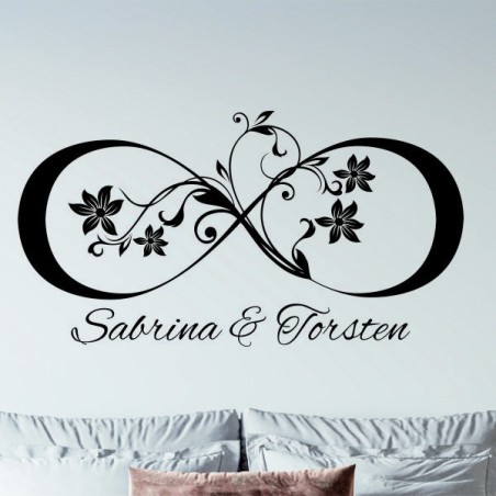 Wandaufkleber Wandtattoo Aufkleber Wand Liebe ist.. Endlosschleife Wunschnamen Ehepartner Verliebte Sprüche Familie Worte Herz