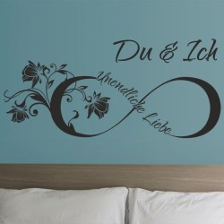 Wandaufkleber Wandtattoo Aufkleber Wand Liebe ist.. Endlosschleife Wunschnamen Ehepartner Verliebte Sprüche Familie Worte Herz