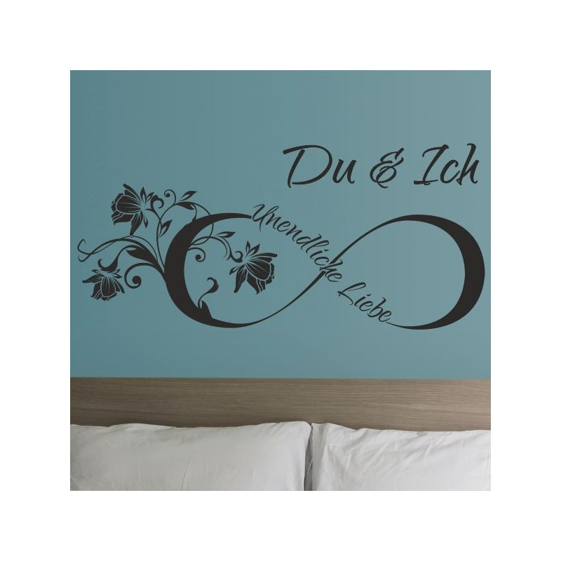 Wandaufkleber Wandtattoo Aufkleber Wand Liebe ist.. Endlosschleife Wunschnamen Ehepartner Verliebte Sprüche Familie Worte Herz