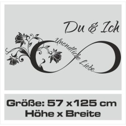 Wandaufkleber Wandtattoo Aufkleber Wand Liebe ist.. Endlosschleife Wunschnamen Ehepartner Verliebte Sprüche Familie Worte Herz