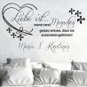 Wandaufkleber Wandtattoo Aufkleber Wand Liebe ist.. Endlosschleife Wunschnamen Ehepartner Verliebte Sprüche Familie Worte Herz