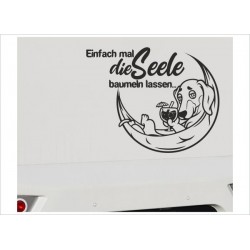 Wohnmobil Aufkleber Dog Hund Hängematte Seele baumeln lassen Wohnwagen Camper Camping Auto WOMO