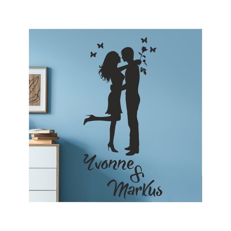 Wandaufkleber Wandtattoo Aufkleber Wand Liebe ist.. Endlosschleife Wunschnamen Ehepartner Verliebte Sprüche Familie Worte Herz