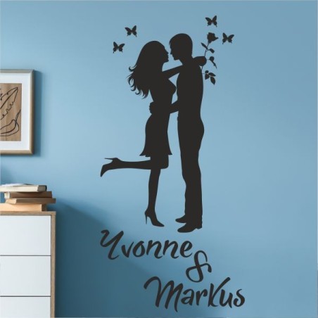 Wandaufkleber Wandtattoo Aufkleber Wand Liebe ist.. Endlosschleife Wunschnamen Ehepartner Verliebte Sprüche Familie Worte Herz