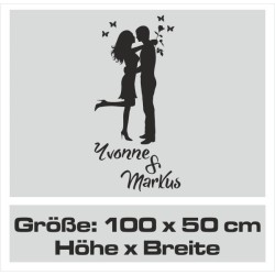 Wandaufkleber Wandtattoo Aufkleber Wand Liebe ist.. Endlosschleife Wunschnamen Ehepartner Verliebte Sprüche Familie Worte Herz