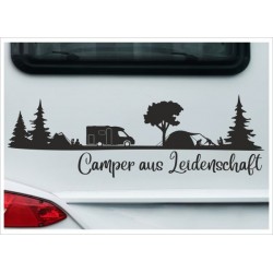 Wohnmobil Aufkleber aus Leidenschaft Zelt zelten Campingplatz  Wohnwagen Camper Camping Auto WOMO