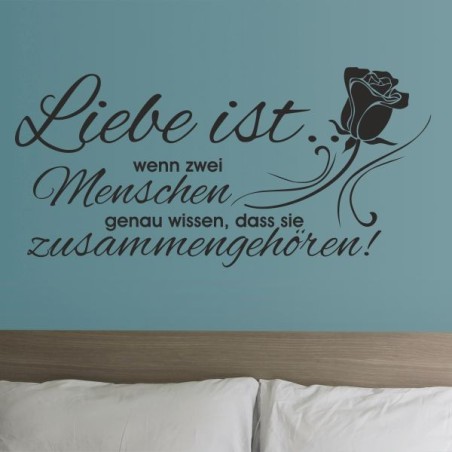 Wandaufkleber Wandtattoo Aufkleber Wand Liebe ist.. Endlosschleife Wunschnamen Ehepartner Verliebte Sprüche Familie Worte Herz