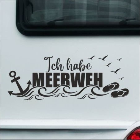 Aufkleber Wohnmobil Wohnwagen Reise Camping Auto Reisemobil Möwe Meer Kompass Globus Strand Palme Urlaub Spruch Familie Zuhause