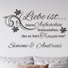 Wandaufkleber Wandtattoo Aufkleber Wand Liebe ist.. Endlosschleife Wunschnamen Ehepartner Verliebte Sprüche Familie Worte Herz