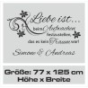 Wandaufkleber Wandtattoo Aufkleber Wand Liebe ist.. Endlosschleife Wunschnamen Ehepartner Verliebte Sprüche Familie Worte Herz