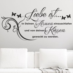 Wandaufkleber Wandtattoo Aufkleber Wand Liebe ist.. Endlosschleife Wunschnamen Ehepartner Verliebte Sprüche Familie Worte Herz