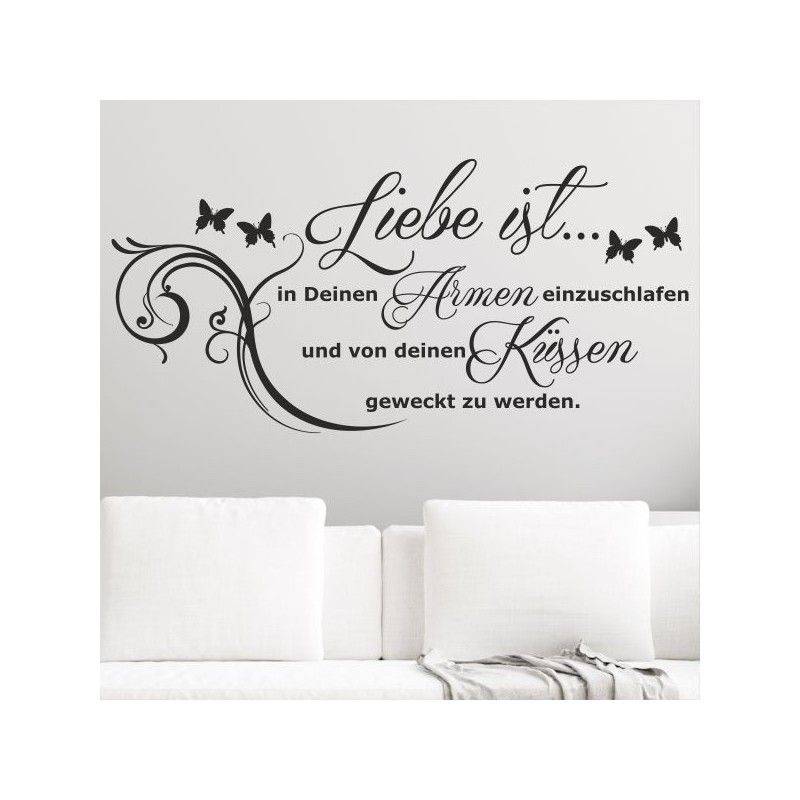 Wandaufkleber Wandtattoo Aufkleber Wand Liebe ist.. Endlosschleife Wunschnamen Ehepartner Verliebte Sprüche Familie Worte Herz
