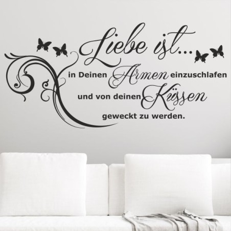 Wandaufkleber Wandtattoo Aufkleber Wand Liebe ist.. Endlosschleife Wunschnamen Ehepartner Verliebte Sprüche Familie Worte Herz