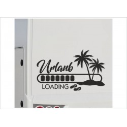 Wohnmobil Aufkleber Urlaub LOADING Palme Flip Flop Strand Wohnwagen Camper Camping Auto WOMO