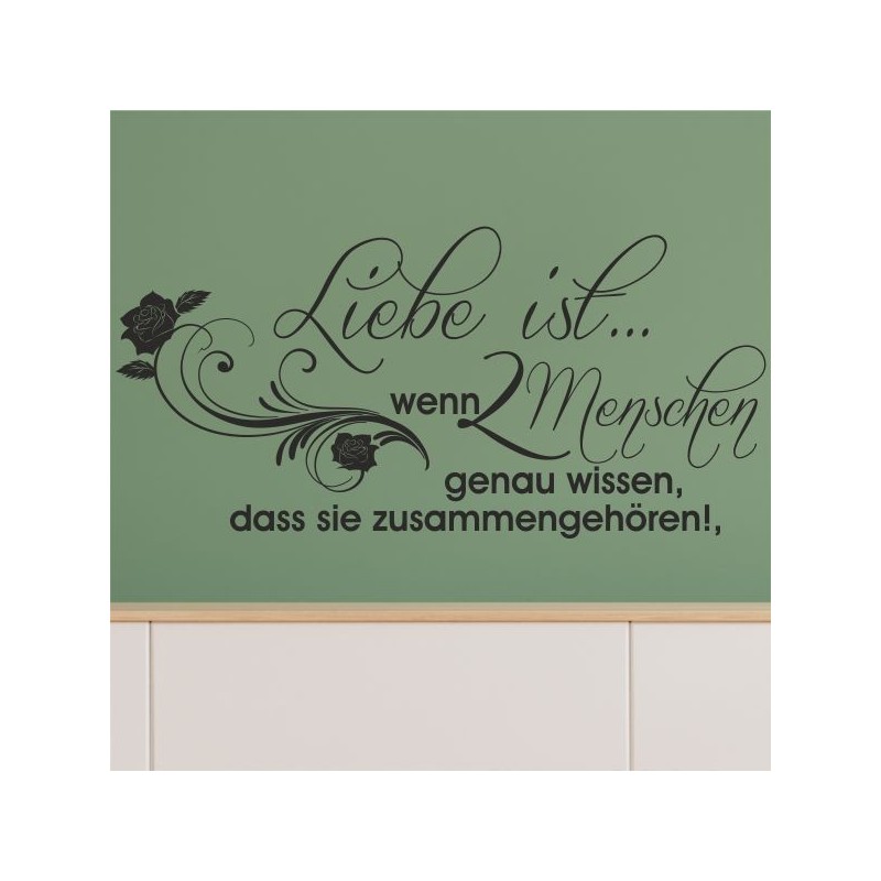 Wandaufkleber Wandtattoo Aufkleber Wand Liebe ist.. Endlosschleife Wunschnamen Ehepartner Verliebte Sprüche Familie Worte Herz