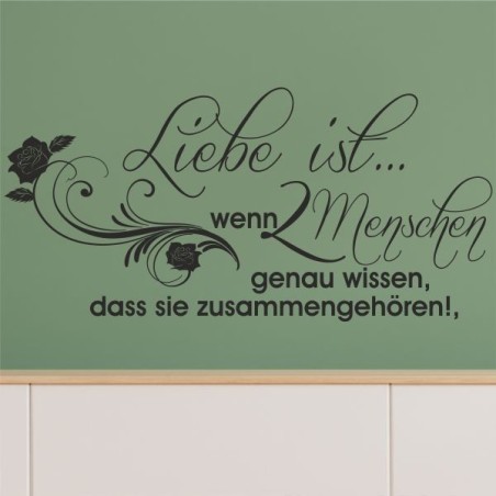 Wandaufkleber Wandtattoo Aufkleber Wand Liebe ist.. Endlosschleife Wunschnamen Ehepartner Verliebte Sprüche Familie Worte Herz
