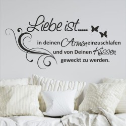 Wandaufkleber Wandtattoo Aufkleber Wand Liebe ist.. Endlosschleife Wunschnamen Ehepartner Verliebte Sprüche Familie Worte Herz