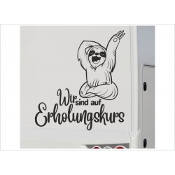 Wohnmobil Aufkleber Faultier Erholungskurs relax  Wohnwagen Camper Camping Auto WOMO