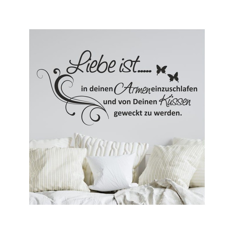 Wandaufkleber Wandtattoo Aufkleber Wand Liebe ist.. Endlosschleife Wunschnamen Ehepartner Verliebte Sprüche Familie Worte Herz