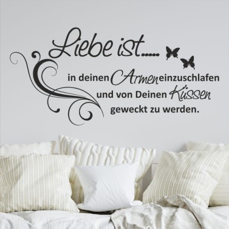 Wandaufkleber Wandtattoo Aufkleber Wand Liebe ist.. Endlosschleife Wunschnamen Ehepartner Verliebte Sprüche Familie Worte Herz