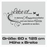Wandaufkleber Wandtattoo Aufkleber Wand Liebe ist.. Endlosschleife Wunschnamen Ehepartner Verliebte Sprüche Familie Worte Herz