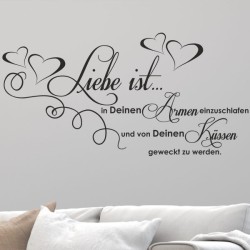 Wandaufkleber Wandtattoo Aufkleber Wand Liebe ist.. Endlosschleife Wunschnamen Ehepartner Verliebte Sprüche Familie Worte Herz