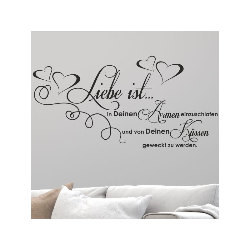 Wandaufkleber Wandtattoo Aufkleber Wand Liebe ist.. Endlosschleife Wunschnamen Ehepartner Verliebte Sprüche Familie Worte Herz