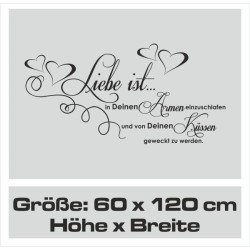 Wandaufkleber Wandtattoo Aufkleber Wand Liebe ist.. Endlosschleife Wunschnamen Ehepartner Verliebte Sprüche Familie Worte Herz