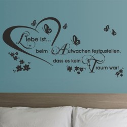 Wandaufkleber Wandtattoo Aufkleber Wand Liebe ist.. Endlosschleife Wunschnamen Ehepartner Verliebte Sprüche Familie Worte Herz