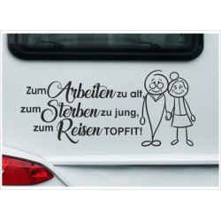 Wohnmobil Aufkleber Oma & Opa Reise Sterben TOP FIT  Wohnwagen Camper Camping Auto WOMO
