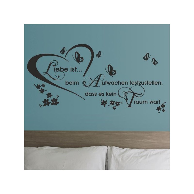 Wandaufkleber Wandtattoo Aufkleber Wand Liebe ist.. Endlosschleife Wunschnamen Ehepartner Verliebte Sprüche Familie Worte Herz