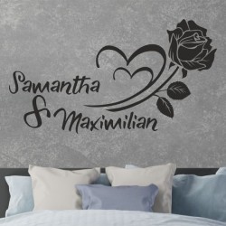 Wandaufkleber Wandtattoo Aufkleber Wand Liebe ist.. Endlosschleife Wunschnamen Ehepartner Verliebte Sprüche Familie Worte Herz