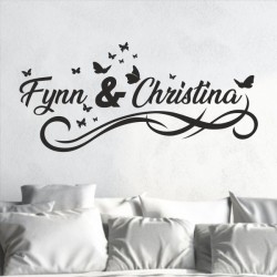 Wandaufkleber Wandtattoo Aufkleber Wand Liebe ist.. Endlosschleife Wunschnamen Ehepartner Verliebte Sprüche Familie Worte Herz