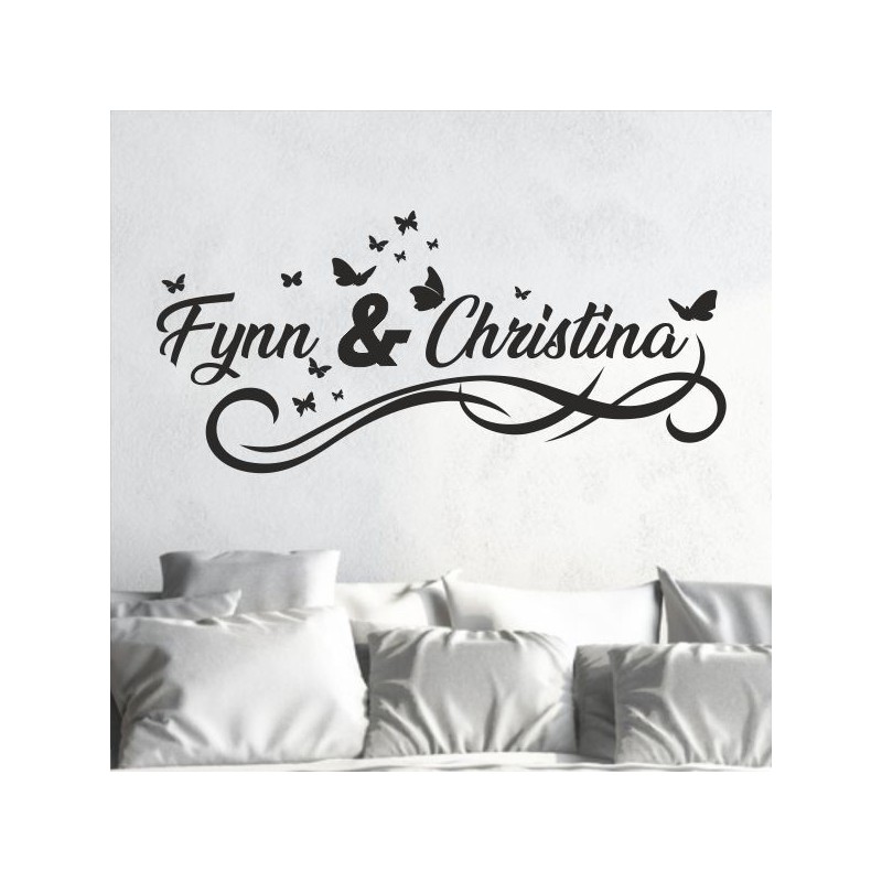 Wandaufkleber Wandtattoo Aufkleber Wand Liebe ist.. Endlosschleife Wunschnamen Ehepartner Verliebte Sprüche Familie Worte Herz