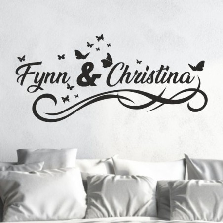 Wandaufkleber Wandtattoo Aufkleber Wand Liebe ist.. Endlosschleife Wunschnamen Ehepartner Verliebte Sprüche Familie Worte Herz