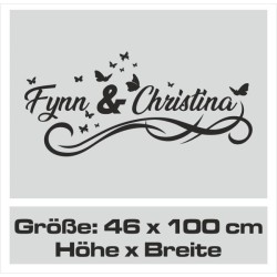 Wandaufkleber Wandtattoo Aufkleber Wand Liebe ist.. Endlosschleife Wunschnamen Ehepartner Verliebte Sprüche Familie Worte Herz