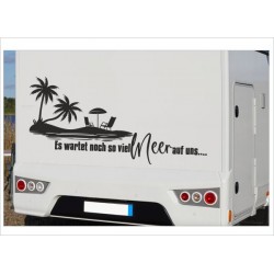 Wohnmobil Aufkleber so VIEL MEER Palmen Strand Beach Wohnwagen Camper Camping Auto WOMO