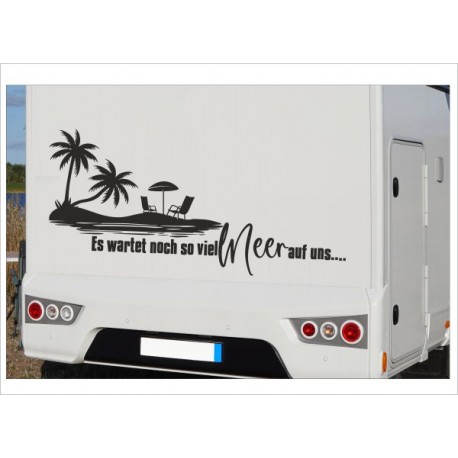 Wohnmobil Aufkleber so VIEL MEER Palmen Strand Beach Wohnwagen Camper Camping Auto WOMO