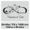 Wandaufkleber Wandtattoo Aufkleber Wand Liebe ist.. Endlosschleife Wunschnamen Ehepartner Verliebte Sprüche Familie Worte Herz