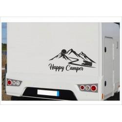 Wohnmobil Aufkleber Happy Camper Berge Weg Landschaft  Wohnwagen Camper Camping Auto WOMO