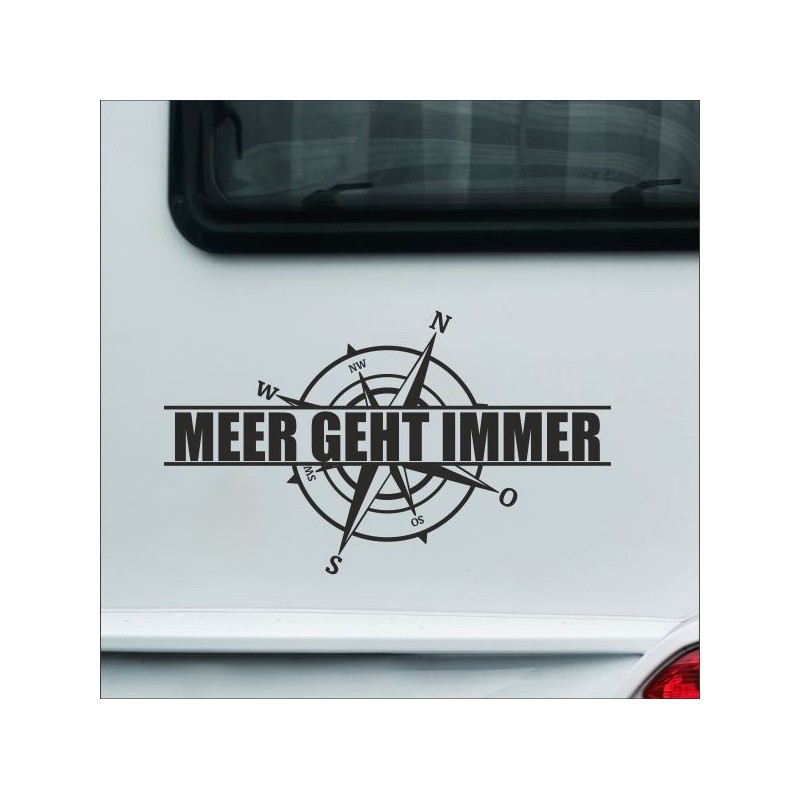 Aufkleber Wohnmobil Wohnwagen Reise Camping Auto Reisemobil Möwe Meer Kompass Globus Strand Palme Urlaub Spruch Familie Zuhause