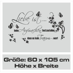 Wandaufkleber Wandtattoo Aufkleber Wand Liebe ist.. Endlosschleife Wunschnamen Ehepartner Verliebte Sprüche Familie Worte Herz