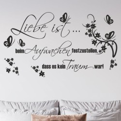 Wandaufkleber Wandtattoo Aufkleber Wand Liebe ist.. Endlosschleife Wunschnamen Ehepartner Verliebte Sprüche Familie Worte Herz
